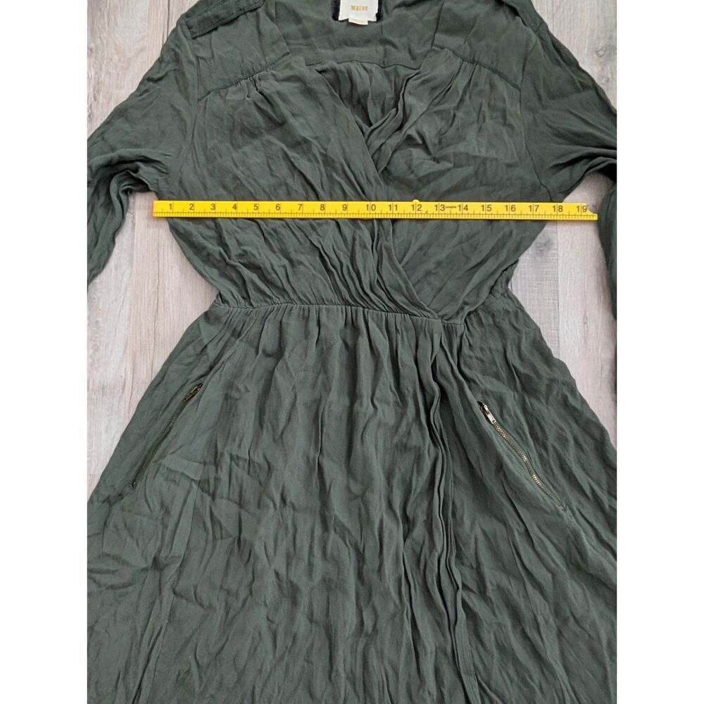 Anthropologie Maeve Lene Faux Wrap Dress in Moss Green, Medium (A9) - Picture 7 of 7